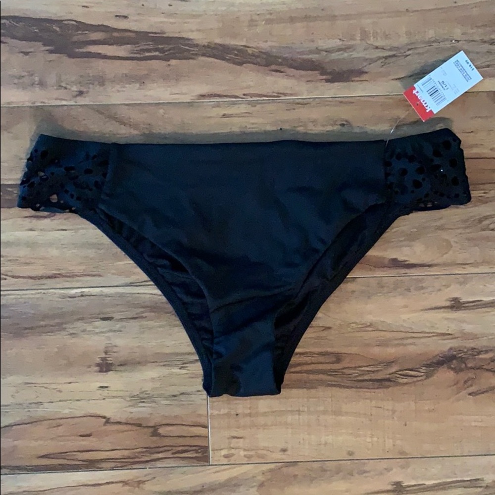 Black Laser Cut Lace Bikini Bottoms Juniors L
